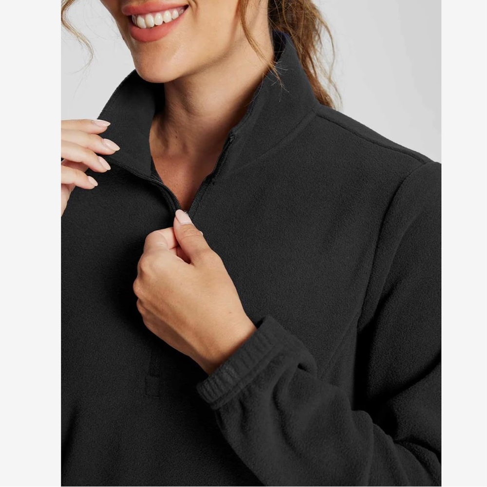 Baleaf Long Sleeve Quarter Zip Thermal Tunic Fleece Dress - Picture 3 of 7